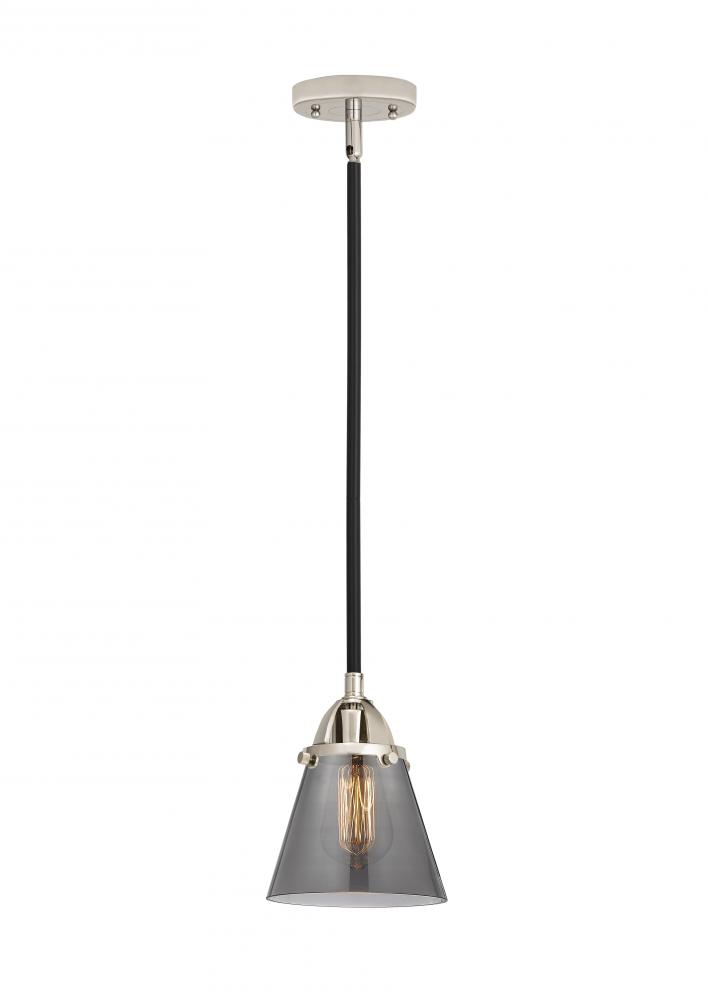 Cone - 1 Light - 6 inch - Black Polished Nickel - Cord hung - Mini Pendant