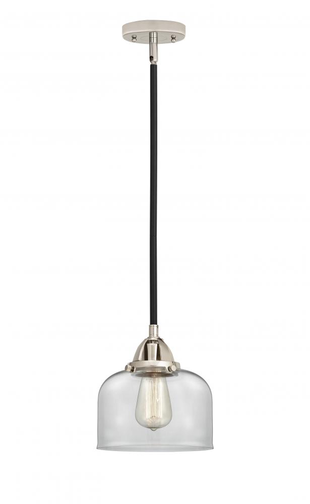 Bell - 1 Light - 8 inch - Black Polished Nickel - Cord hung - Mini Pendant