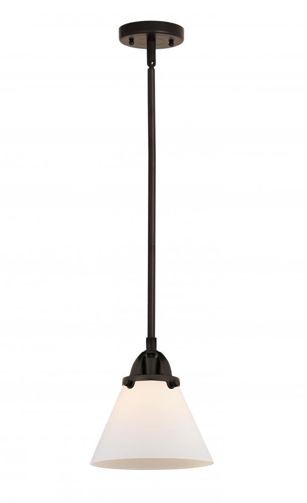 Cone - 1 Light - 8 inch - Oil Rubbed Bronze - Cord hung - Mini Pendant