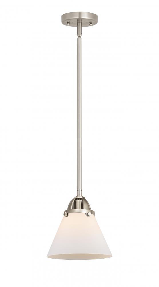 Cone - 1 Light - 8 inch - Brushed Satin Nickel - Cord hung - Mini Pendant