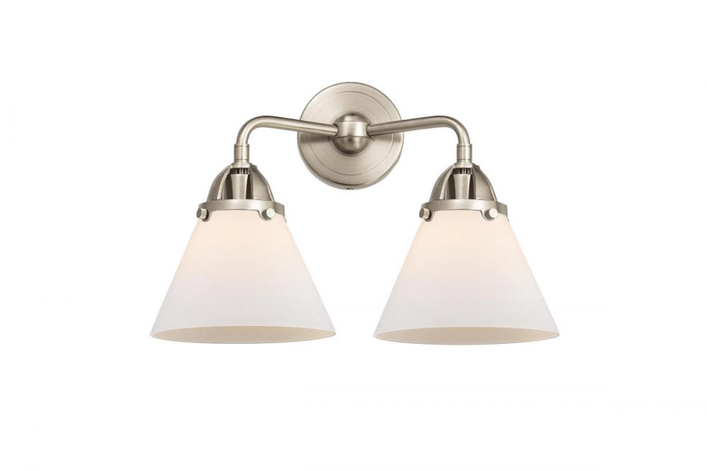 Cone - 2 Light - 16 inch - Brushed Satin Nickel - Bath Vanity Light