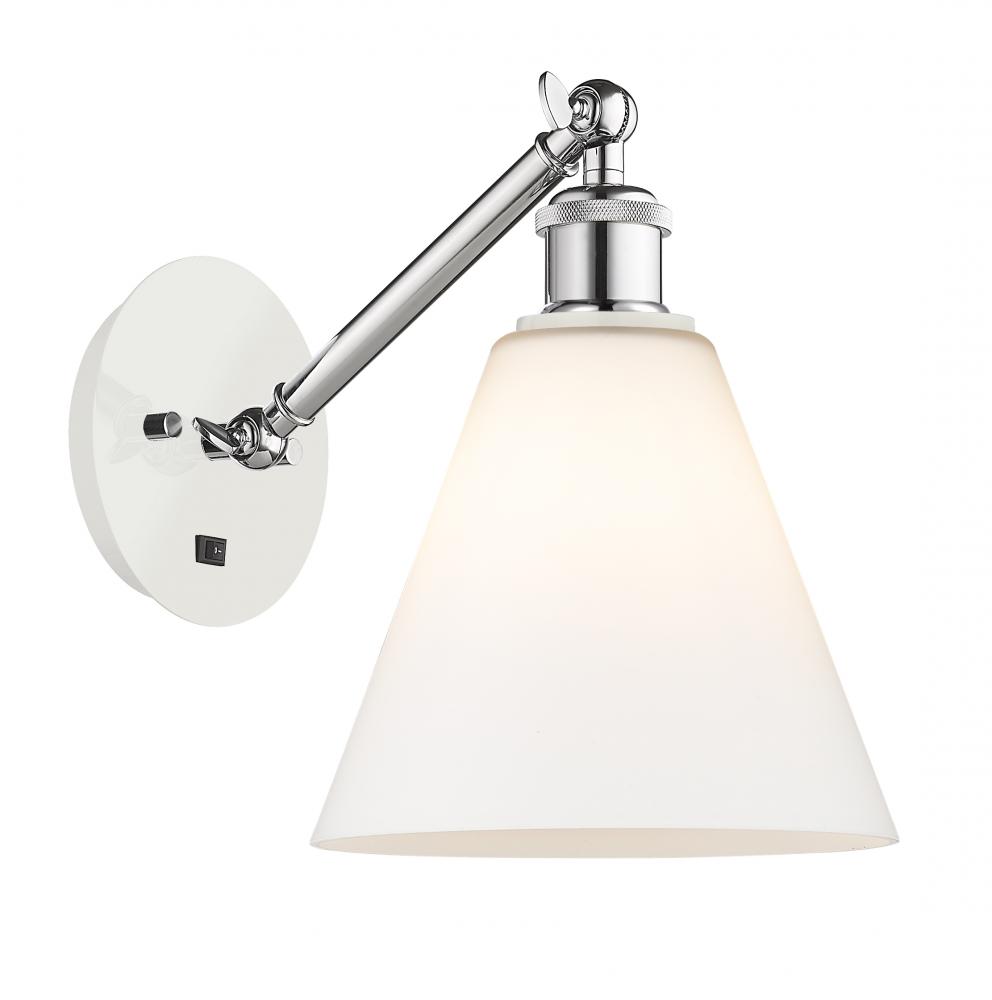 Berkshire - 1 Light - 8 inch - White Polished Chrome - Adjustable Sconce