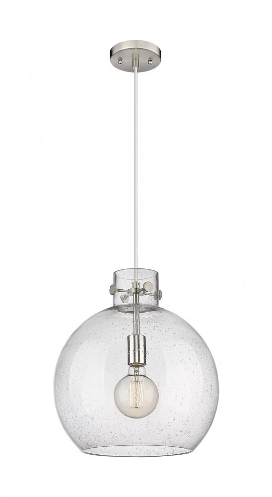 Newton Sphere - 1 Light - 14 inch - Satin Nickel - Cord hung - Pendant