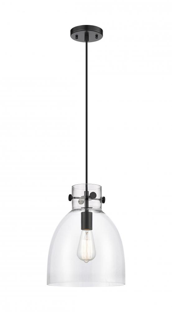 Newton Bell - 1 Light - 10 inch - Matte Black - Cord hung - Pendant