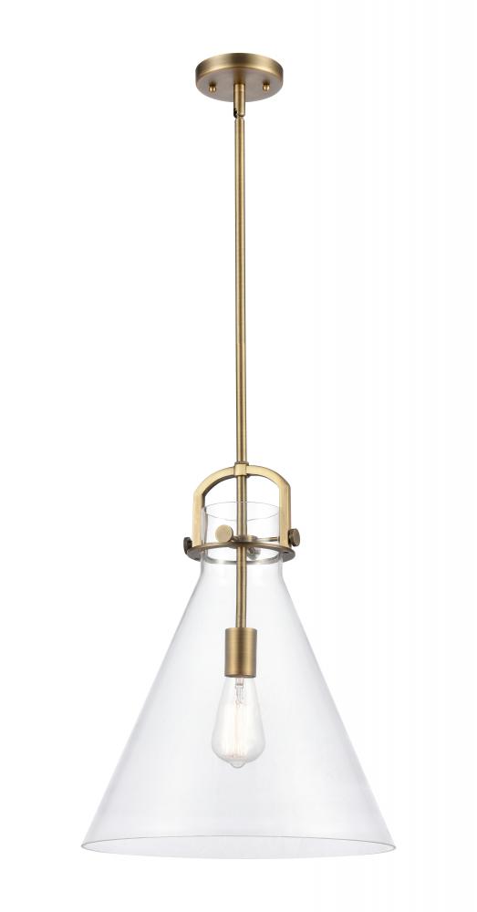 Newton Cone - 1 Light - 14 inch - Brushed Brass - Pendant