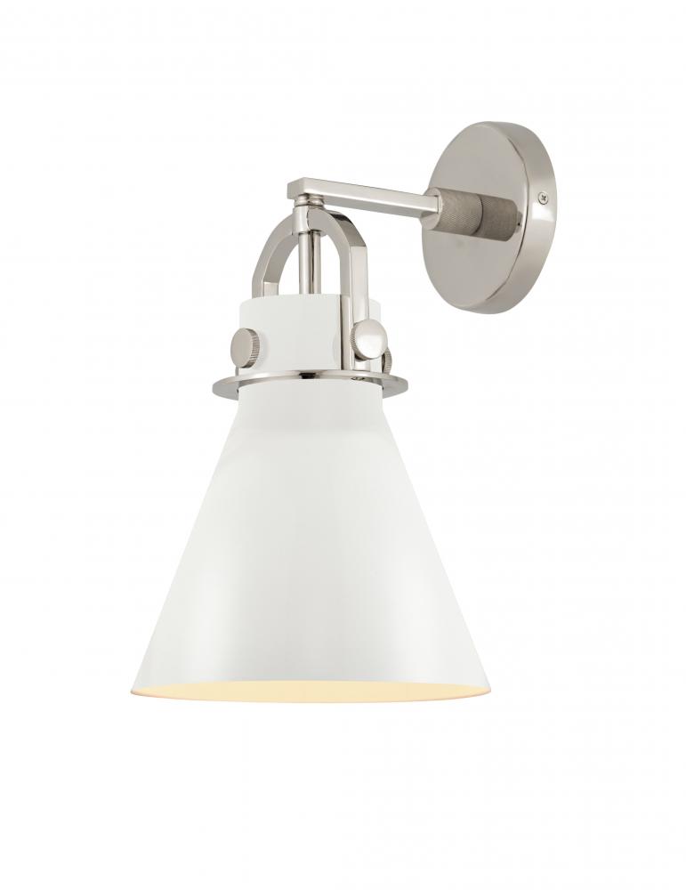 Newton Cone - 1 Light - 8 inch - Polished Nickel - Sconce