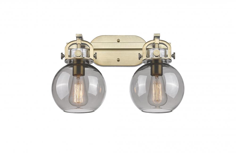 Newton Sphere - 2 Light - 17 inch - Brushed Brass - Bath Vanity Light