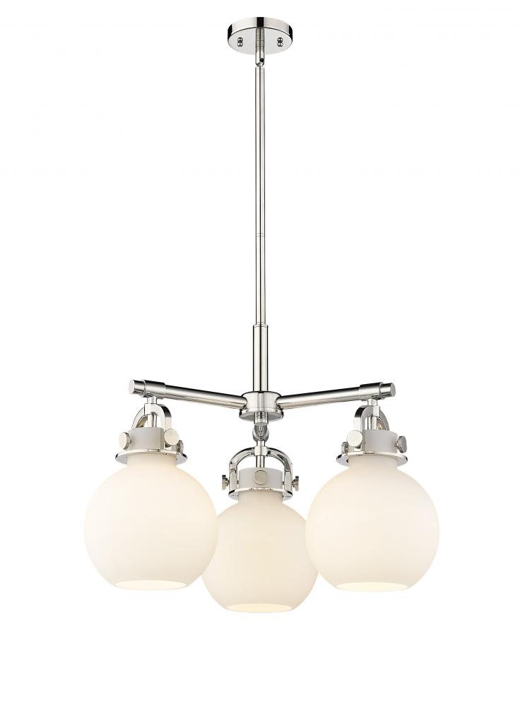 Newton Sphere - 3 Light - 21 inch - Polished Nickel - Pendant