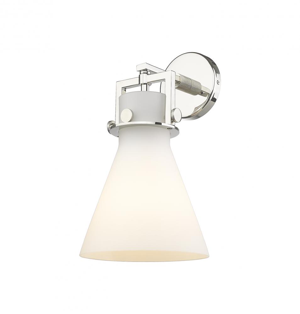 Newton Cone - 1 Light - 8 inch - Polished Nickel - Sconce