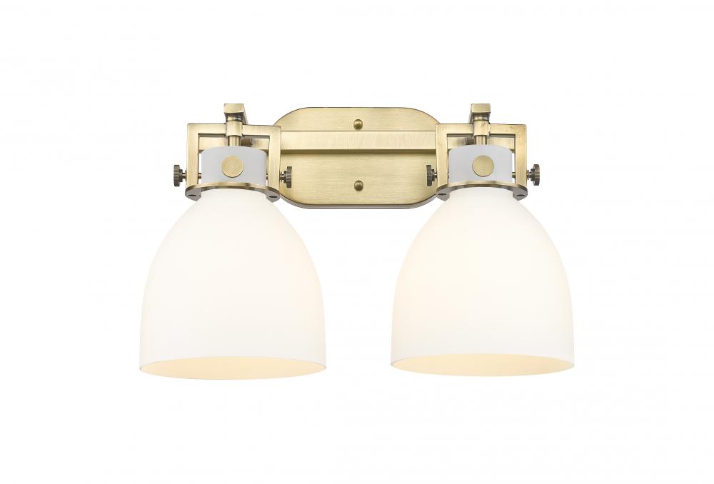 Newton Bell - 2 Light - 17 inch - Brushed Brass - Bath Vanity Light