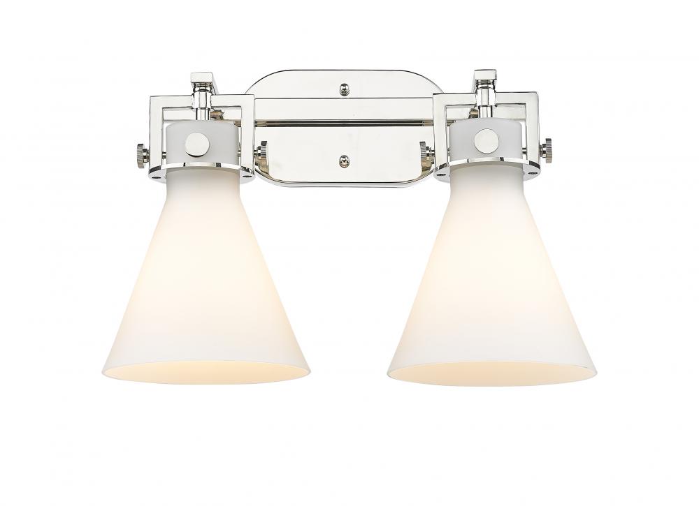 Newton Cone - 2 Light - 17 inch - Polished Nickel - Bath Vanity Light