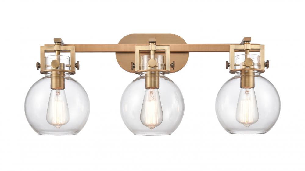 Newton Sphere - 3 Light - 27 inch - Brushed Brass - Bath Vanity Light