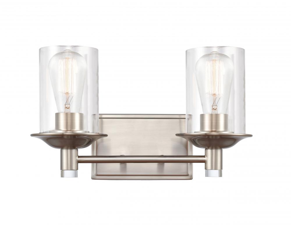 Manhattan - 2 Light - 15 inch - Satin Nickel - Bath Vanity Light