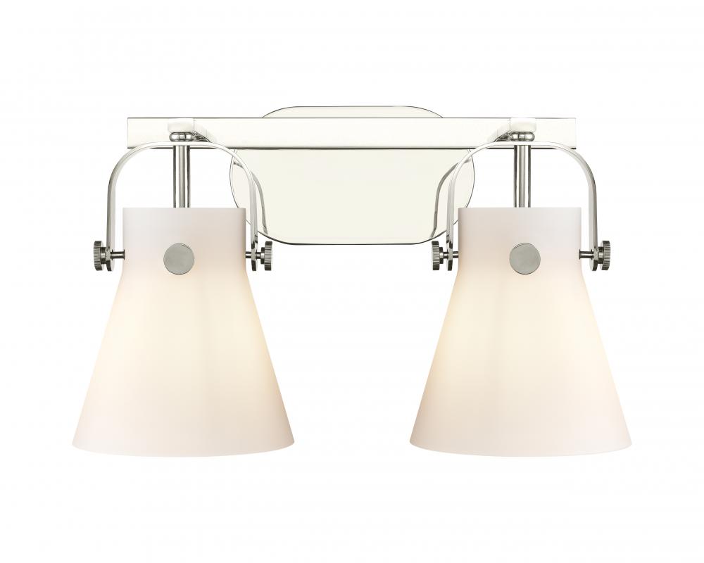 Pilaster II Cone - 2 Light - 17 inch - Polished Nickel - Bath Vanity Light