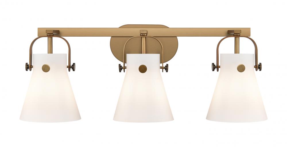 Pilaster II Cone - 3 Light - 27 inch - Brushed Brass - Bath Vanity Light