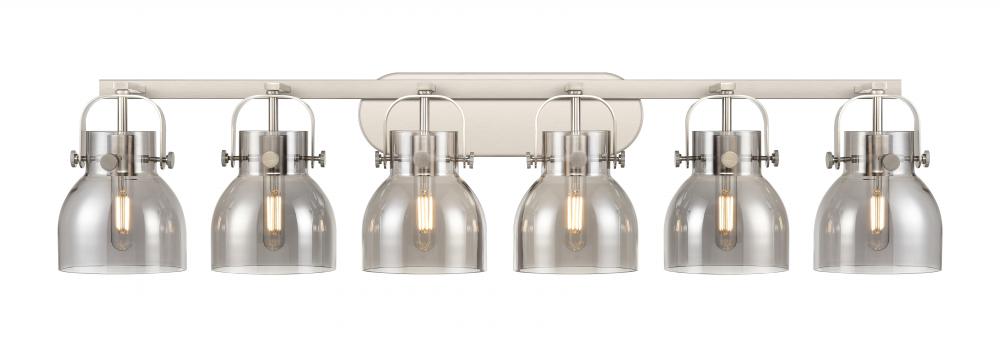 Pilaster II Bell - 6 Light - 46 inch - Satin Nickel - Bath Vanity Light