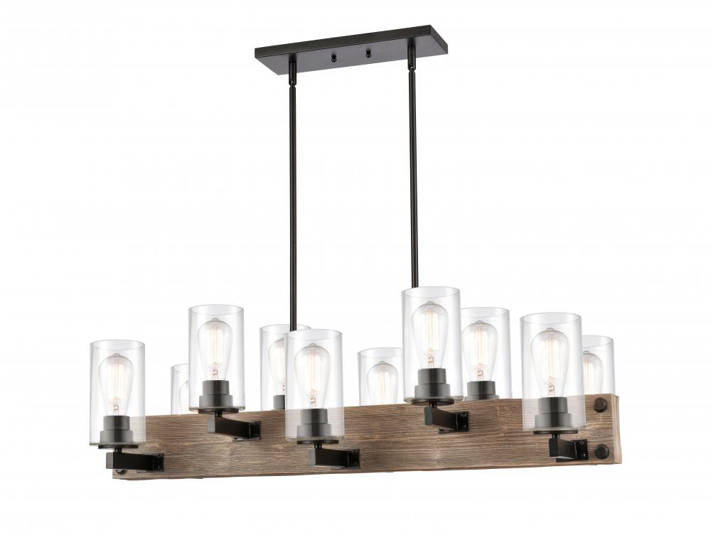 Diego - 10 Light - 37 inch - Matte Black - Cord hung - Island Light