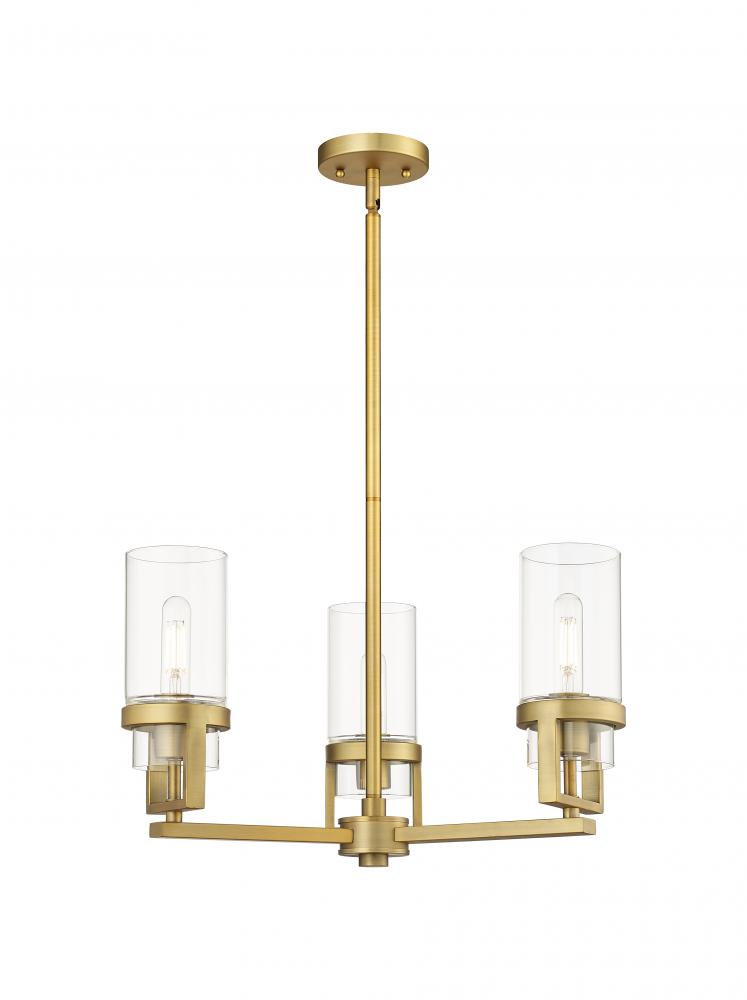 Utopia - 3 Light - 22 inch - Brushed Brass - Pendant