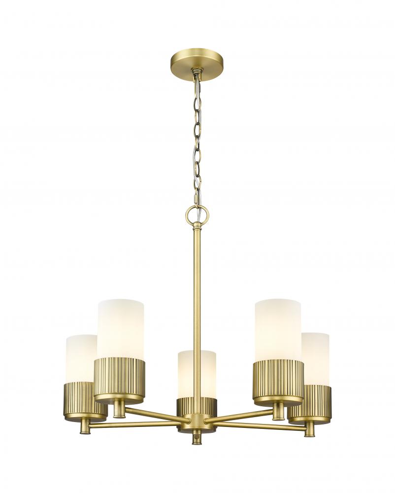 Bolivar - 5 Light - 25 inch - Brushed Brass - Chain Hung - Chandelier