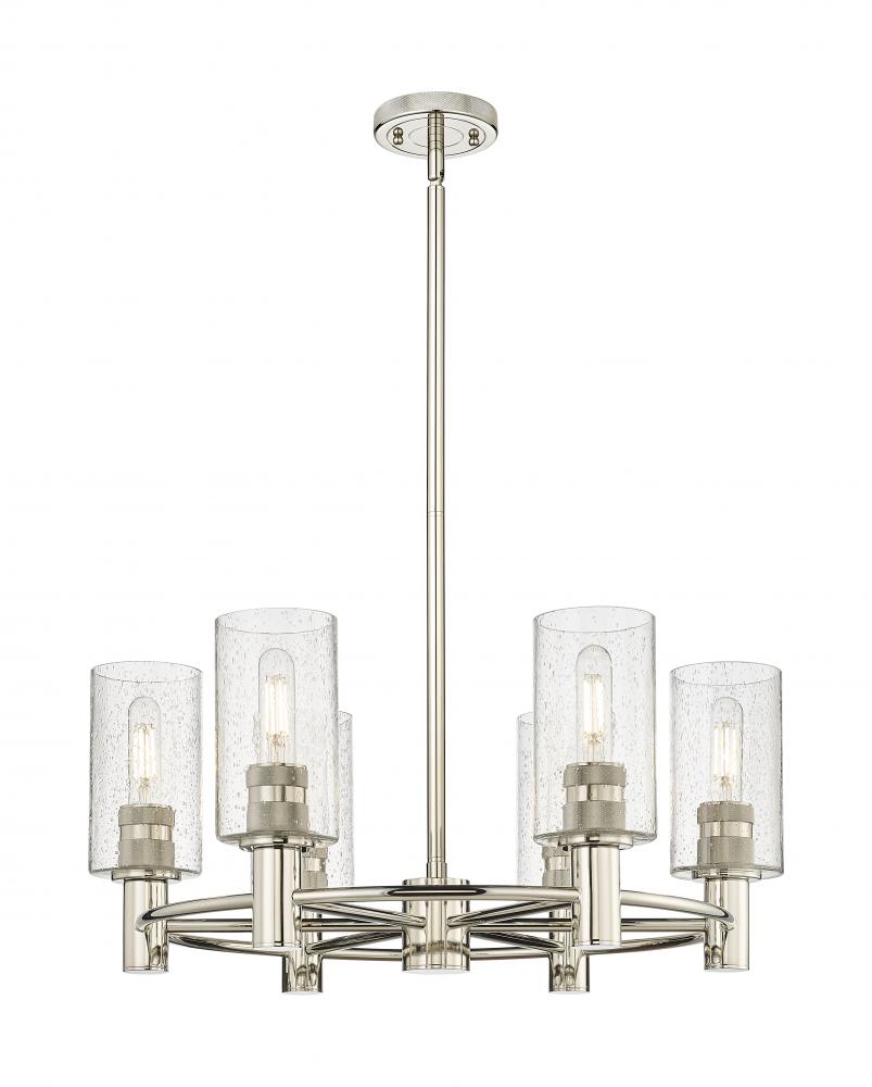 Crown Point - 6 Light - 24 inch - Polished Nickel - Chandelier