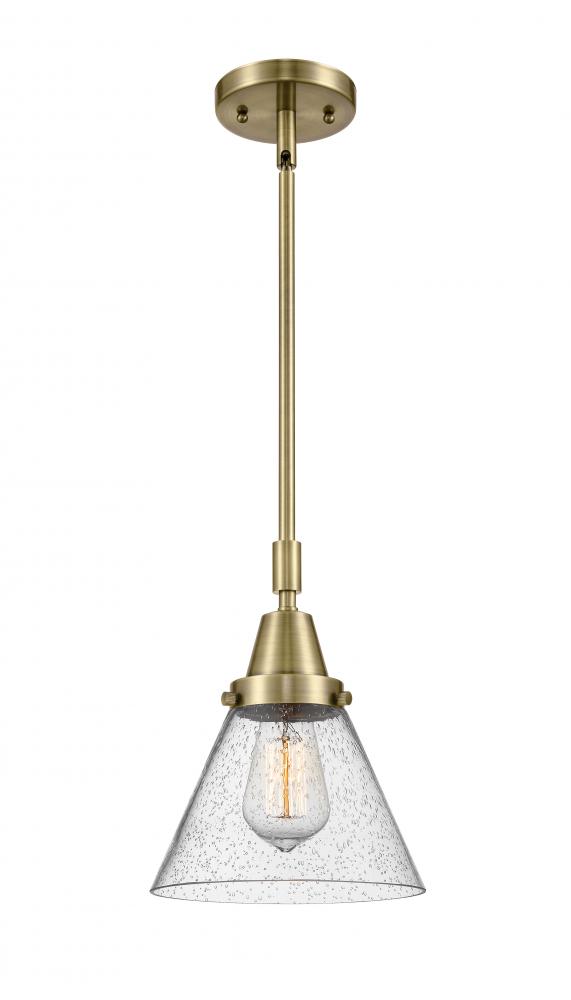 Cone - 1 Light - 8 inch - Antique Brass - Mini Pendant