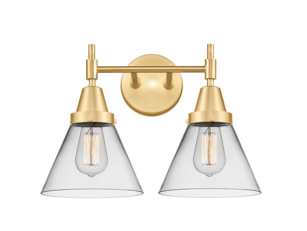 Cone - 2 Light - 17 inch - Satin Gold - Bath Vanity Light