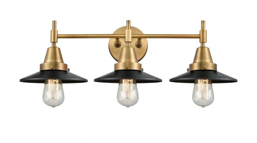 Railroad - 3 Light - 26 inch - Brushed Brass - Bath Vanity Light