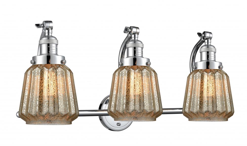 Chatham - 3 Light - 28 inch - Polished Chrome - Adjustable Bath Vanity Light