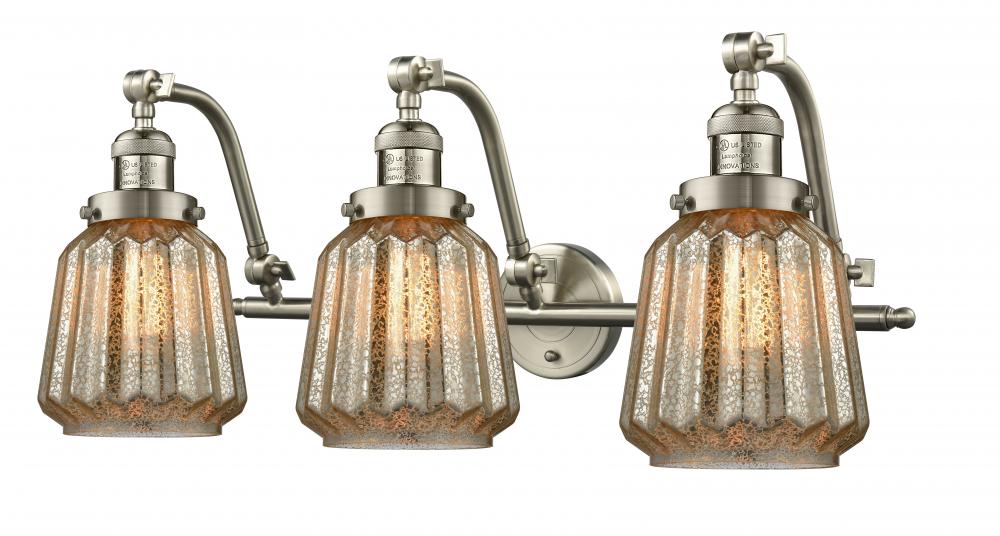 Chatham - 3 Light - 28 inch - Brushed Satin Nickel - Adjustable Bath Vanity Light