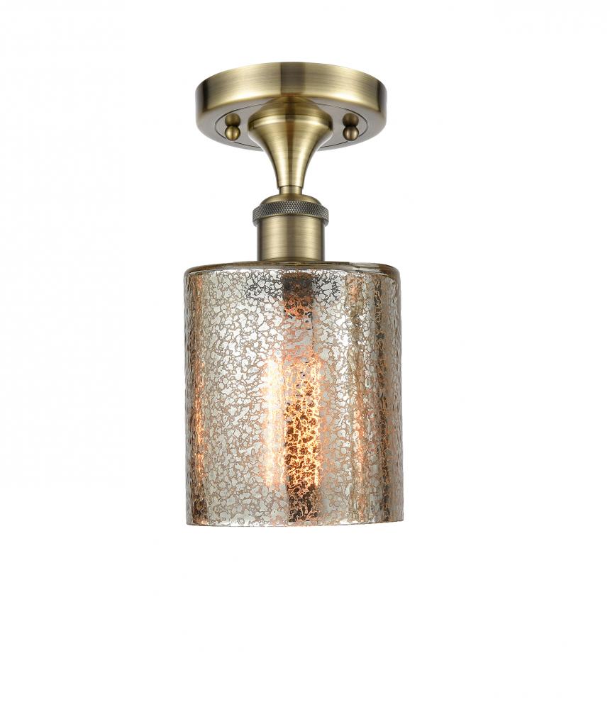 Cobbleskill - 1 Light - 5 inch - Antique Brass - Semi-Flush Mount