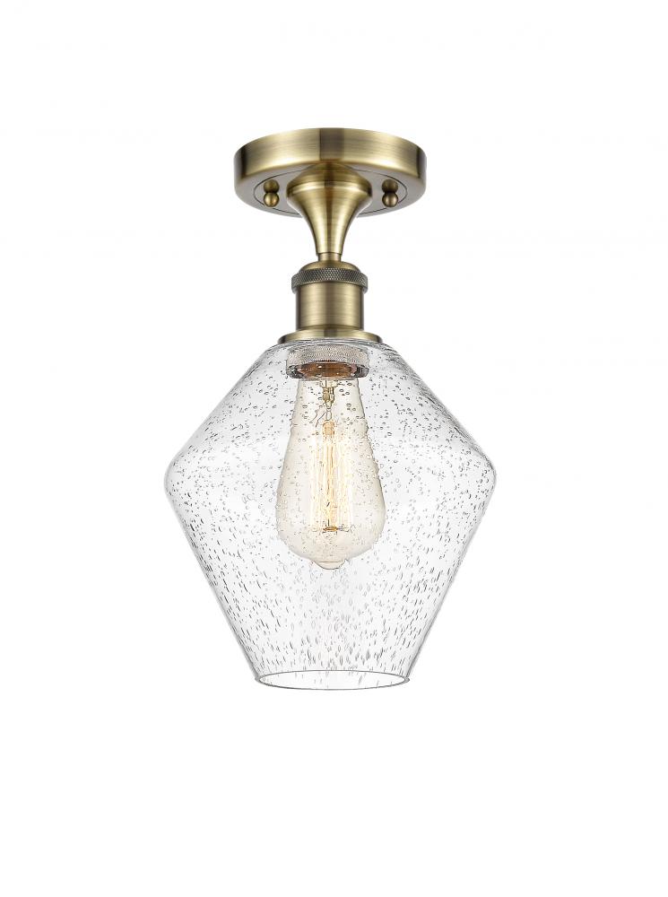 Cindyrella - 1 Light - 8 inch - Antique Brass - Semi-Flush Mount