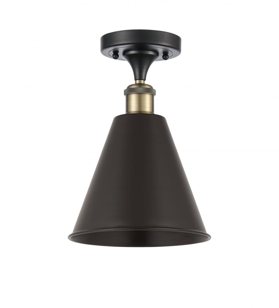 Berkshire - 1 Light - 8 inch - Black Antique Brass - Semi-Flush Mount