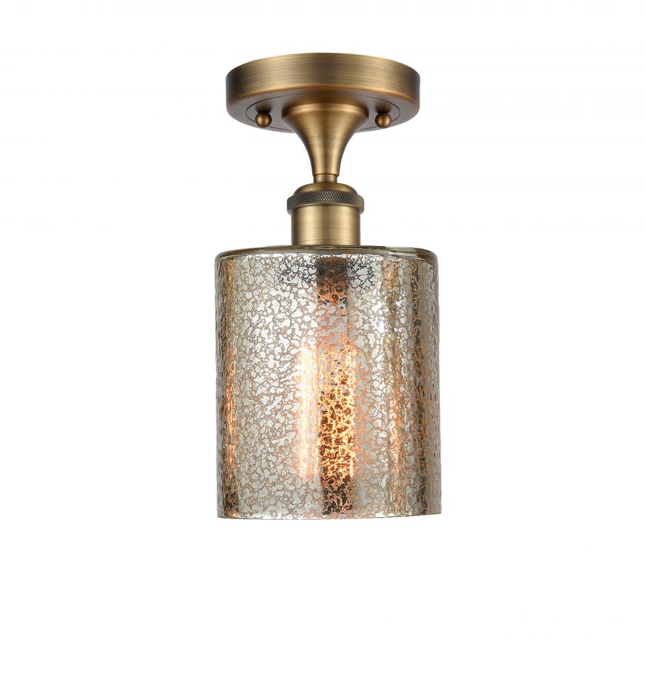 Cobbleskill - 1 Light - 5 inch - Brushed Brass - Semi-Flush Mount