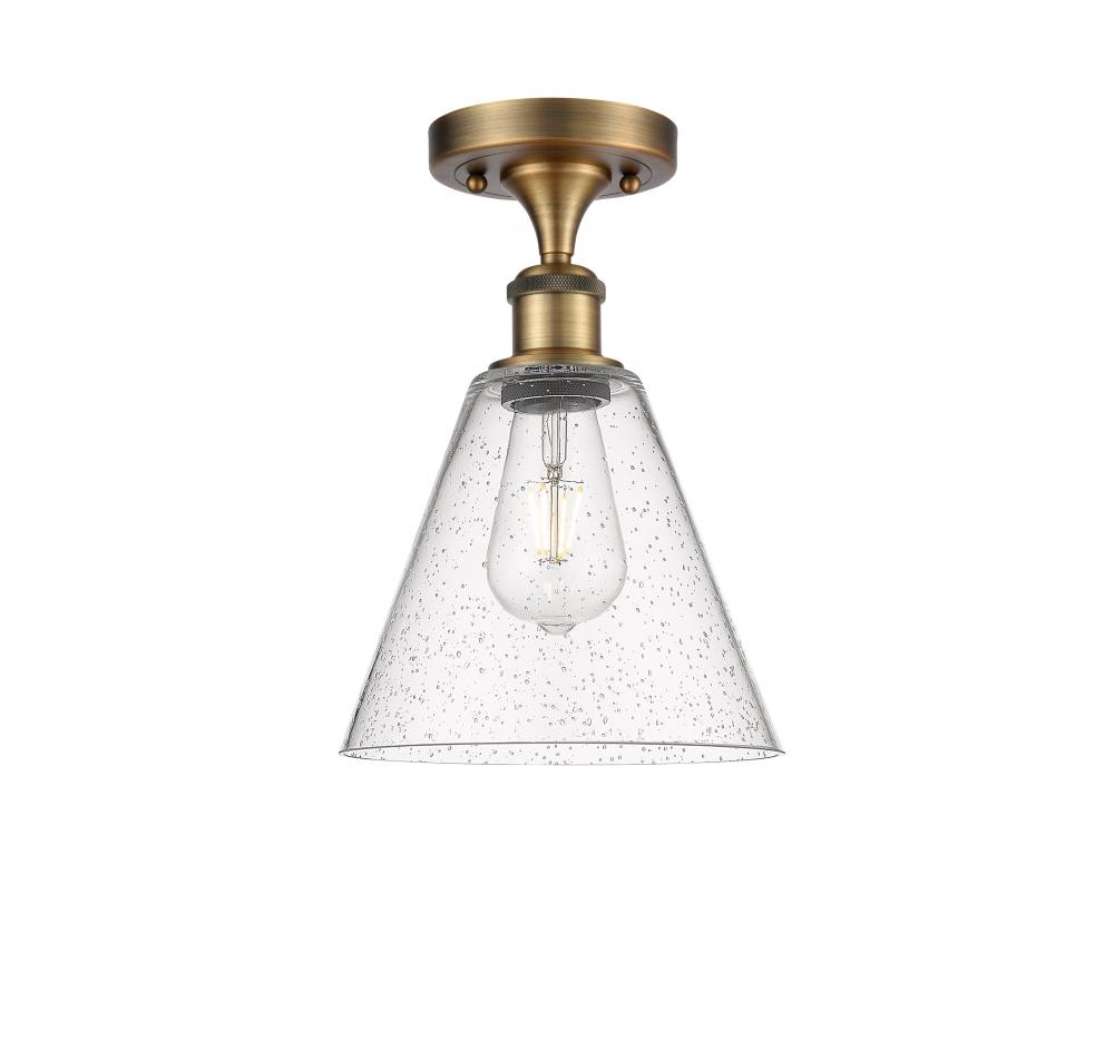 Berkshire - 1 Light - 8 inch - Brushed Brass - Semi-Flush Mount