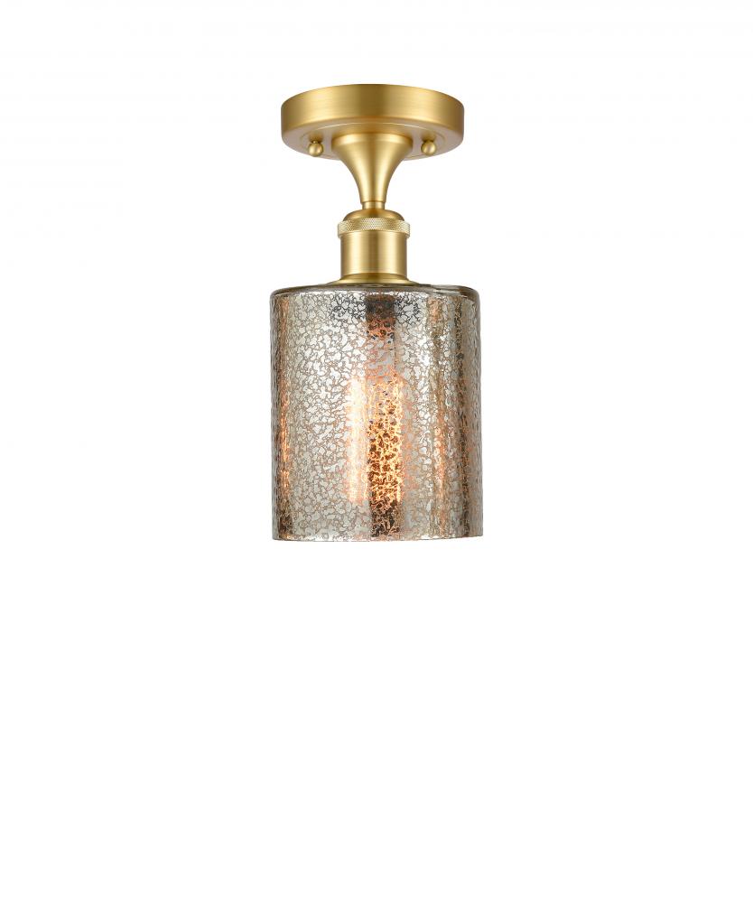 Cobbleskill - 1 Light - 5 inch - Satin Gold - Semi-Flush Mount