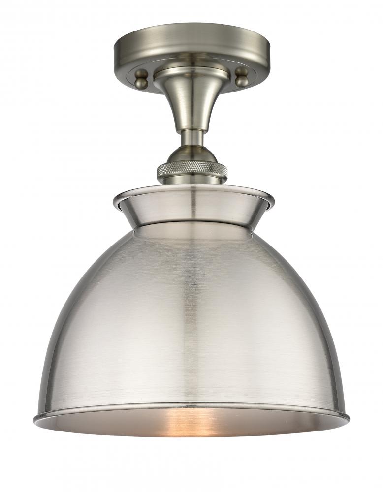 Adirondack - 1 Light - 8 inch - Brushed Satin Nickel - Semi-Flush Mount