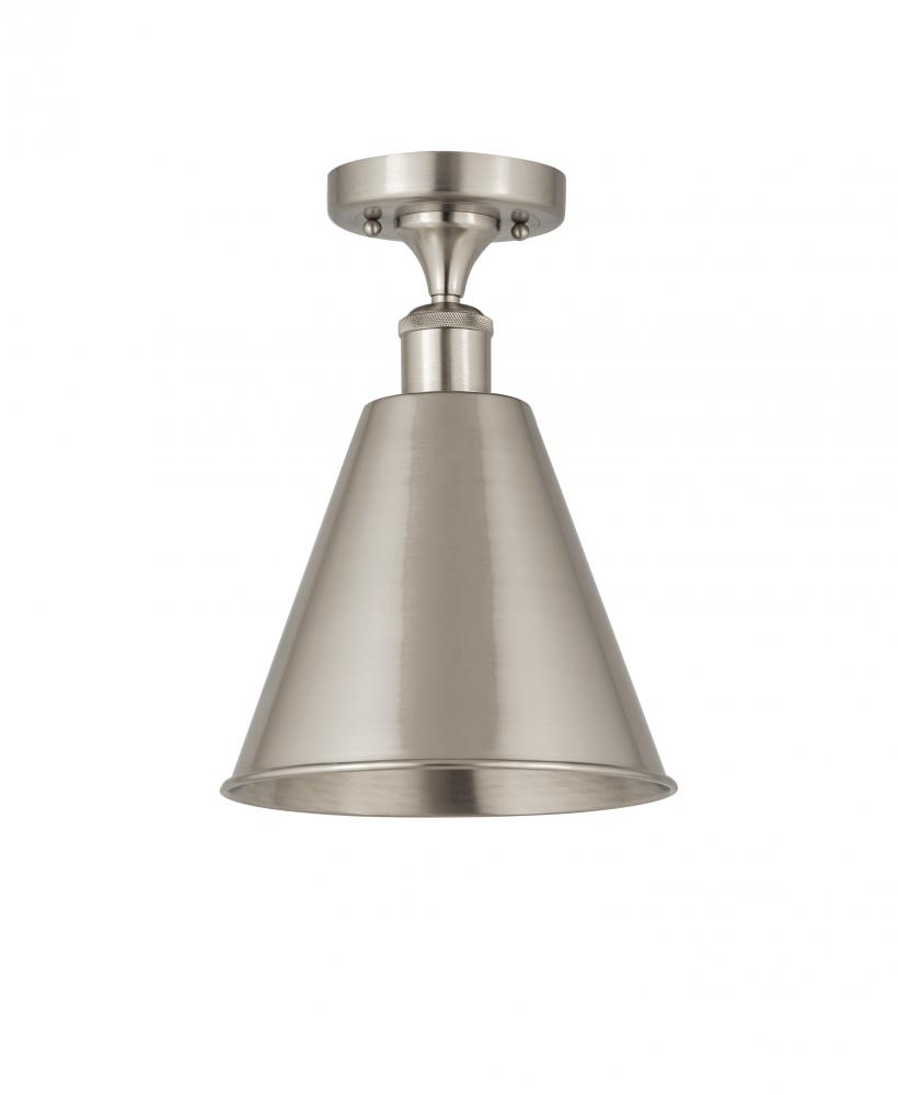 Berkshire - 1 Light - 8 inch - Brushed Satin Nickel - Semi-Flush Mount