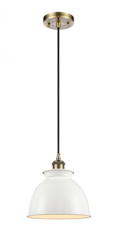 Adirondack - 1 Light - 8 inch - Antique Brass - Cord hung - Mini Pendant