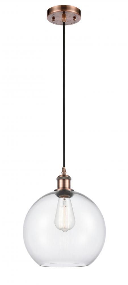 Athens - 1 Light - 10 inch - Antique Copper - Cord hung - Mini Pendant