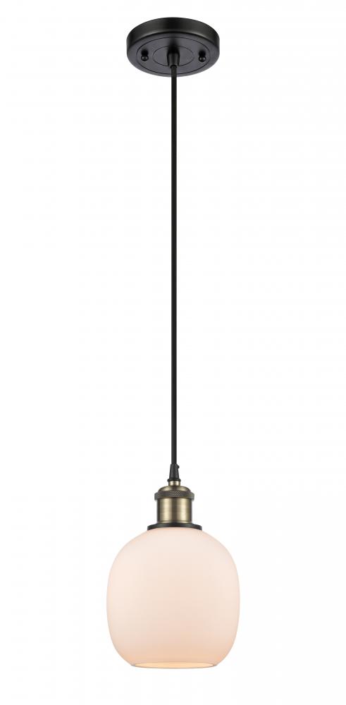 Belfast - 1 Light - 6 inch - Black Antique Brass - Cord hung - Mini Pendant