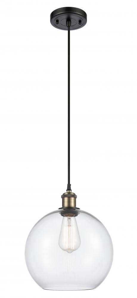 Athens - 1 Light - 10 inch - Black Antique Brass - Cord hung - Mini Pendant