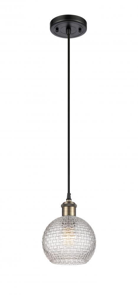 Athens - 1 Light - 6 inch - Black Antique Brass - Cord hung - Mini Pendant