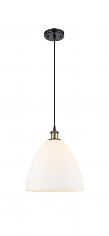 Bristol - 1 Light - 12 inch - Black Antique Brass - Cord hung - Mini Pendant