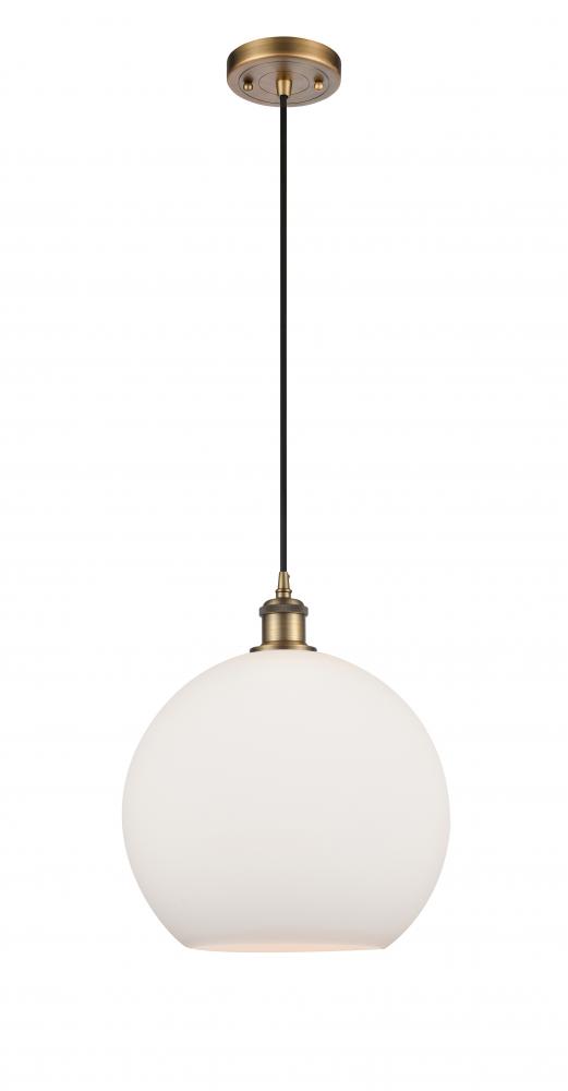 Athens - 1 Light - 12 inch - Brushed Brass - Cord hung - Mini Pendant