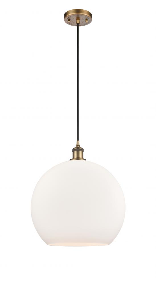 Athens - 1 Light - 14 inch - Brushed Brass - Cord hung - Pendant