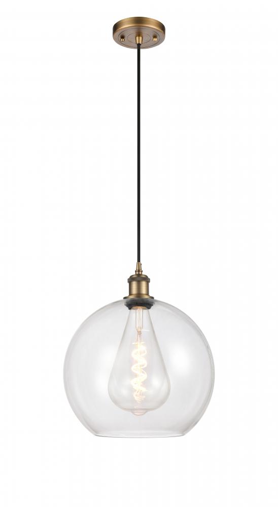 Athens - 1 Light - 12 inch - Brushed Brass - Cord hung - Mini Pendant