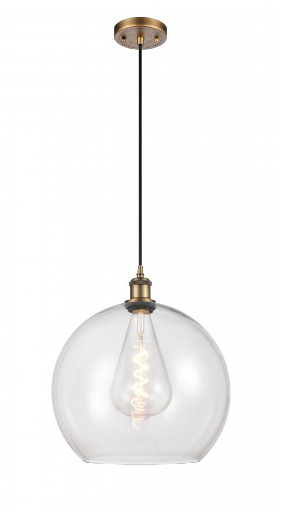 Athens - 1 Light - 14 inch - Brushed Brass - Cord hung - Pendant