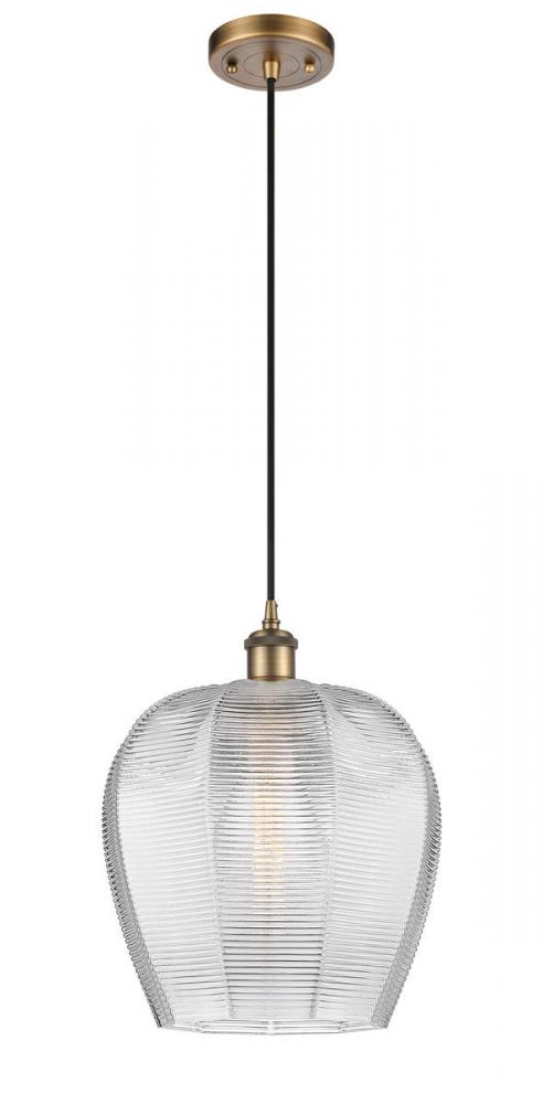 Norfolk - 1 Light - 12 inch - Brushed Brass - Cord hung - Mini Pendant