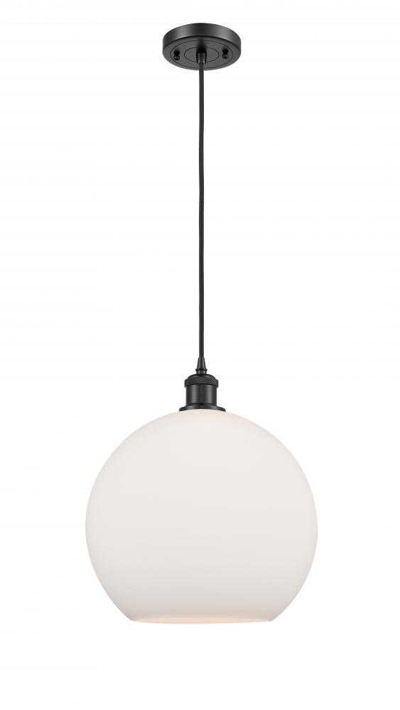 Athens - 1 Light - 12 inch - Matte Black - Cord hung - Mini Pendant