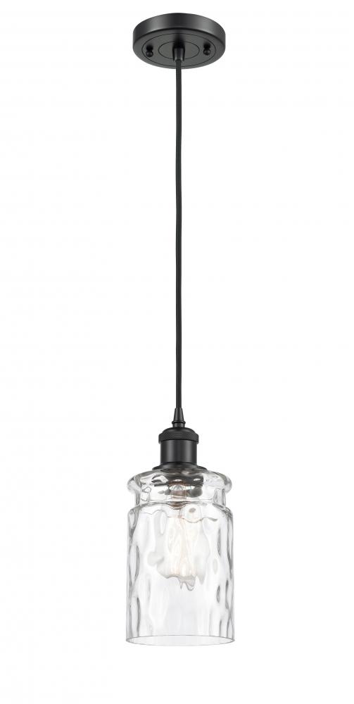 Candor - 1 Light - 5 inch - Matte Black - Cord hung - Mini Pendant